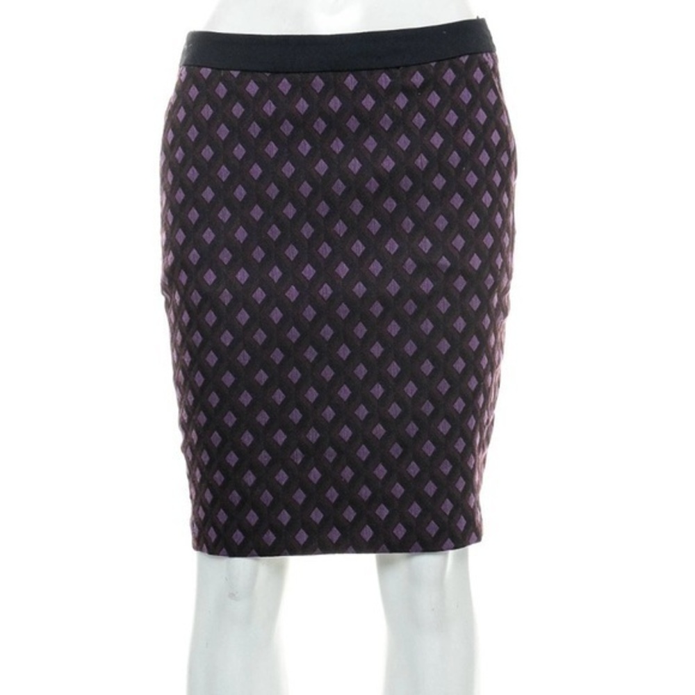 MEXX Metropolitan Pencil Skirt Geometric Purple/Black Print 6
